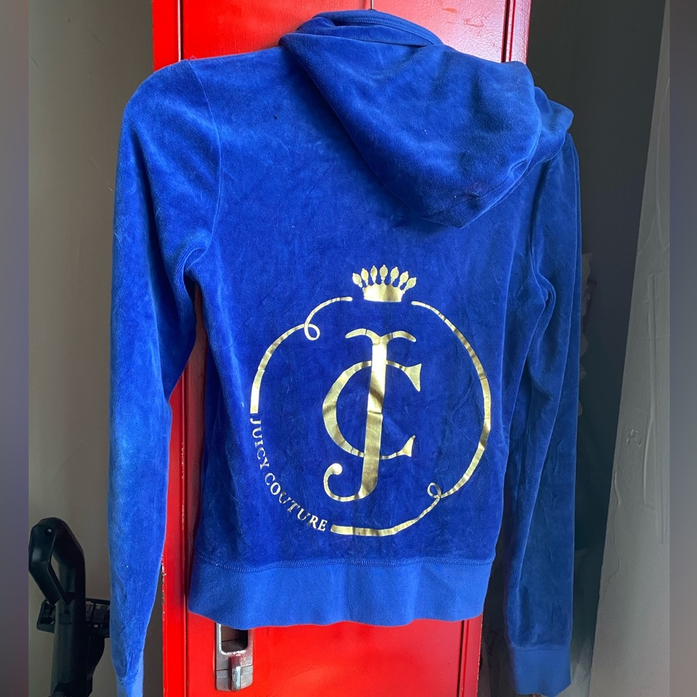 Juicy Couture zip up hoodie royal blue